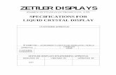 XIAMEN ZETTLER ELECTRONICS CO., LTD.ZETTLER DISPLAYS) SPEC VER1.0.pdfzettler displays xiamen zettler electronics co., ltd. specifications for liquid crystal display customer approval