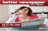 BETTER - cdn.ymaws.com• Category 15 is for tabs and broadsheet newsprint entries • Category 16 is for entries printed on glossy stock, this includes special sections in magazine