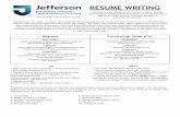 RESUME WRITING · Make sure that after 30 seconds the reader has gotten to the bottom of the page and wants ... •Streamlined communication with testing facilities to ensure lab