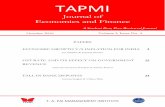 TAPMI · 2016-10-22 · path” for disinflation was announced. The aim was to maintain the CPI inflation at 8% by January 2015 and below 6% by January 2016. The Agreement on Monetary