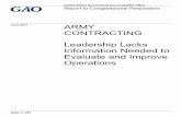 GAO-17-457, ARMY CONTRACTING: Leadership Lacks …Leadership Lacks Information Needed To Evaluate and Improve Operations . What GAO Found . Top Army leaders conduct department-wide