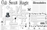Cub Scout Magic Abracadabra · abracadabra brooms brew cape cauldron dragon magic magician rabbit unicorn vanish wand wizard Cub Scout Magic Across 4. Worn by a magician 5. Magical