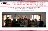 u.s. Embassy Dushanbe ALUMNI NEWSLETTER · urged the audiences to continue the struggle against “institutionalized racism” that still affects U.S. citizens today. Sharing the