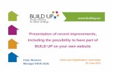 Presentation of recent improvements, including the possibility to …. WOUTERS... · BUILD UP on your own website Peter Wouters Manager INIVE EEIG. Users and Stakeholders Committee