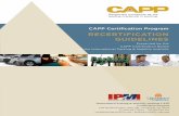 Presented by the CAPP Certification Board of the International … · 2019-02-26 · 4 CAPP RECERTIICATIO IDEIES Using the chart below, identify your current recertification date,