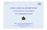 STP Present Used Lube Oil Re-refining 25 ANNIVERSARY · Advantages of STP Re-refining Process Continuous Plant operation High flexibility towards feedstock quality and composition