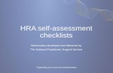 HRA self-assessment checklists · Act Checklists •Aligned to the HRA requirements •Takes in to account The Code of Guidance as well as The Homelessness (Review Procedure etc.)