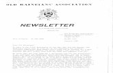 INEIA raineians association newsletter... · Computer Programmer, Paul is in a bank. Mark Gerbaldi 1976-1981, is with an organisation training unemployed youngsters. Sam Morley 1928-1933,