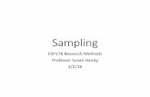 Sampling - Environmental Science & Policy · sampling method is! Use good methods to minimize this. The Sampling Frames Challenge. Issues? ... characteristic; draw random sample in