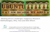 Meeng Africa’s Challenges: Indigenous Research ... · Meeng Africa’s Challenges: Indigenous Research Methodologies, Why, How and With Whom Sustainability Science for Meeng Africa’s