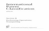 International Patent Classification · International Patent Classification 2016.01 Section B Performing Operations; Transporting World Intellectual Property Organization