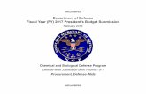 Fiscal Year (FY) 2017 President's Budget Submission ... · Fiscal Year (FY) 2017 President's Budget Submission February 2016 Chemical and Biological Defense Program Defense-Wide Justification