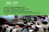Joint ILO/UNESCO Committee of Experts on the …...to teacher preparation that views teacher learning as a continuous process of initial teacher education, induction, professional