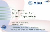 European Architecture for Lunar Exploration · 2008-10-29 · 2 ARCHITECTURE TRADE REPORT MOON The 8th continent Analysis Process and Products Architecture Review CDF NASA- ESA Architecture