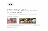 from Community Milking Centres in Rural India · Experiences from Community Milking Centres in Rural India ‐ Social, economic and technical impacts of the implementation of milking
