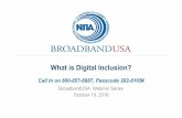 What is Digital Inclusion? · Roberto.gallardo@msstate.edu Emy Tseng Broadband Program Specialist BroadbandUSA, NTIA Etseng@ntia.doc.gov . What is Digital Inclusion? BroadbandUSA