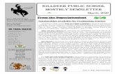 Killdeer Public School Monthly Newsletter · 03/03/2020  · 4th Grade Music Program Wrestling Room– 2:15pm Scholarships Available for Graduating Seniors The Killdeer Public School