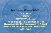 Soil Metal Bioavailabilitybioavailability measurement • “Regulatory acceptance of the tools used to generate bioavailability information in risk assessment is expected to be influenced