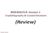 Crystallography & Crystal Structure (Review) 420_514... · Amaneh Tasooji. Crystal directions. Crystal directions are defined in the following way, relative to the unit cell. 1) Choose