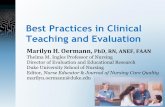Journal of Nursing Care Quality Duke University …...Best Practices in Clinical Teaching and Evaluation Marilyn H. Oermann, PhD, RN, ANEF, FAANThelma M. Ingles Professor of Nursing