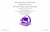 2017-2018 Campus Improvement Plan Vaughan Elementary Allen ... · Vaughan Elementary is a 28 year old, K-6 campus in Allen ISD. Vaughan has not been part of district campus boundary
