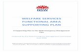 WELFARE SERVICES FUNCTIONAL AREA SUPPORTING PLAN · 07 June 2018 NSW State Welfare Services Functional Area Supporting Plan page 5 of 28 Role of Welfare Services Functional Area 110