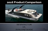 BENNINGTON VS. AVALON/TAHOE - Amazon S3 · 2016-04-15 · Bennington offers the only true salt water ready pontoon boats with SEALED lifting strakes, SOLID keels, and all stainless