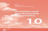 Workplace and Apprenticeship Mathematics...Workplace and Apprenticeship Mathematics 10 vii Manipulatives Item Suggested Quantity 3-D objects, including right cylinders and cones -