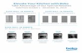 Elevate Your Kitchen with Beko - Warners' Stellian · 2019-10-07 · Elevate Your Kitchen with Beko Take Advantage of Our Special Rebates Valid from October 1 - December 31, 2019