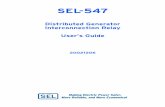 Distributed Generator Interconnection Relay User’s Guide · The SEL-547 Relay Manual describes common aspects of relay application and use. Read the user’s guide to obtain the