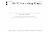 Central Bank Autonomy: Lessons from Global Trends · IMF Working Paper Monetary and Capital Markets Department Central Bank Autonomy: Lessons from Global Trends Prepared by Marco