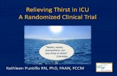 Relieving Thirst in ICU A Randomized Clinical Trial · 2019-09-27 · Palliation of Thirst in ICU Patients •Single-blinded randomized clinical trial •3 Adult ICUs (Medical-Surgical,