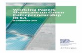 Working Papers Showcase on Green Entrepreneurship in SA · pieces. The first working paper authored by Dr Mira Slavova showcases how green energy contributes to the creation of shared