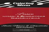 catering menu design12 - Shahi Restaurant · Vegetable Biryani White Biryani Veal White Biryani Mutton Veal Biryani Afghani Pulao Chicken Biryani Frontier Chicken Rice Chicken Pulao