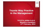 Toyota Way Practice in the Management seminor 2014...آ  Toyota Way Practice in the Management TOYOTA