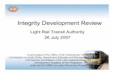 Integrity Development Review - Ombudsman of the Philippines · 2012-05-08 · Integrity Development Review Light Rail Transit Authority 26 July 2007 A joint project of the Office