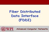 Fiber Distributed Data Interface (FDDI) - WPIrek/Nets2/C13/FDDI_C13.pdf · 2013-02-21 · FDDI Advanced Computer Networks FDDI 3 FDDI uses a ring topology of multimode or single mode
