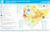 UNICEF HORN OF AFRICA: SITUATION · 667,948 childrenunder-ﬁve in need of SAM treatment At least 6.2 million children are at risk of dropping out of school million people are in