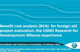 Benefit cost analysis (BCA) for foreign aid project ...devpolicy.org/2015-Australasian-aid-conference/presentations/4c/... · Benefit cost analysis (BCA) for foreign aid project evaluation: