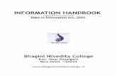 INFORMATION HANDBOOK - Bhagini Nivedita College · This Information Handbook contains information about Bhagini Nivedita College, affiliated to the University of Delhi and funded