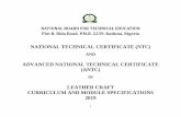 NATIONAL TECHNICAL CERTIFICATE (NTC) · Specific learning outcomes are concise statements of the specific behavior expressed in units of discrete practical tasks and related knowledge