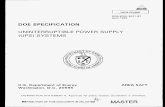 UNINTERRUPTIBLE POWER SUPPLY (UPS) SYSTEMS/67531/metadc... · A INCH-POUND DOE-SPEC-3021 -97 April 1997 DOE SPECIFICATION UNINTERRUPTIBLE POWER SUPPLY (UPS) SYSTEMS U.S. Department