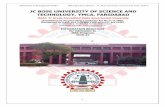 JC BOSE UNIVERSITY OF SCIENCE AND TECHNOLOGY, YMCA, … · J C Bose University of Science and Technology, YMCA, Faridabad, one of the pioneer institutes of the State, has been playing