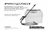 SHURflo ProPack Rechargeable Electric Backpack Sprayer · 2018-07-27 · SHURflo ProPack™ Rechargeable Electric Backpack Sprayer Model SRS 600 Carefully read and follow all safety