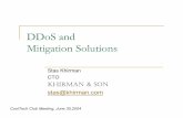 DDoSand Mitigation Solutions...30,2004 stas@khirman.com, Khirman & Son 11 DDoSExamples : SQL Slammer Victim Perpetrator Victim Victim Victim Send a specially crafted packet to the