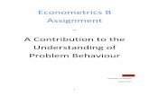 Econometrics B Assignment A Contribution to the ......The model used in this assignment is a logit model of the form pi = Pr[yi = 1|xi ] = exp(β1 + β2xi ) 1 + exp(β1 + β2xi ) We