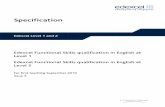 Edexcel Functional Skills Levels 1 and 2 · Edexcel Functional Skills qualification in English at Level 1 Edexcel Functional Skills qualification in English at Level 2 For first teaching