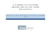 CURRICULUM FOR HOME HEALTH AIDE TRAINING · 2019-12-16 · CURRICULUM FOR HOME HEALTH AIDE TRAINING ... An Adult Learner-Centered Teaching Approach ... To encourage participatory