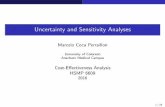 Uncertainty and Sensitivity Analyses...Deterministic sensitivity analysis One-way: Change one parameter at a time keeping all others constant Standard way of presenting one-way sensitivity