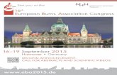 16th European Burns Association Congress · 2014-10-29 · 2 Invitation to Hannover Dear friends and colleagues, In 1985, the first European Burns Association Congress was held in